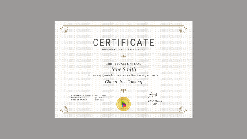 Certificate of Achievement International Open Academy