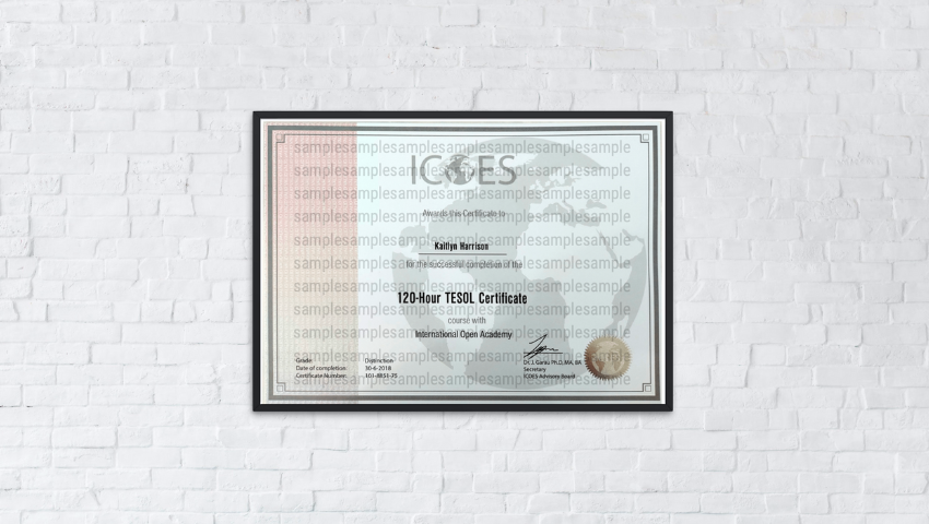 ICOES Certificate - Hard Copy